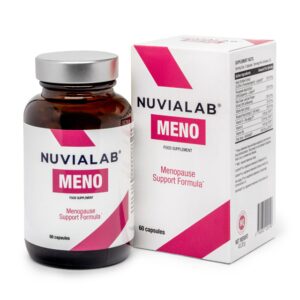 NuviaLab Meno – dietary supplement for menopause support, featuring natural ingredients to balance hormones and reduce symptoms.