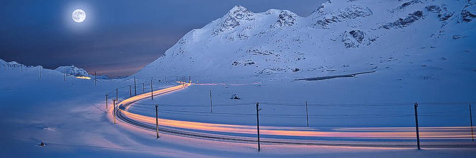 Bernina Line Under the moon