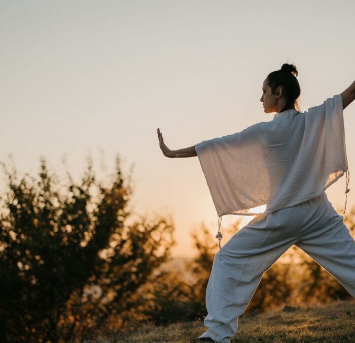 Woman how is doing tai chi