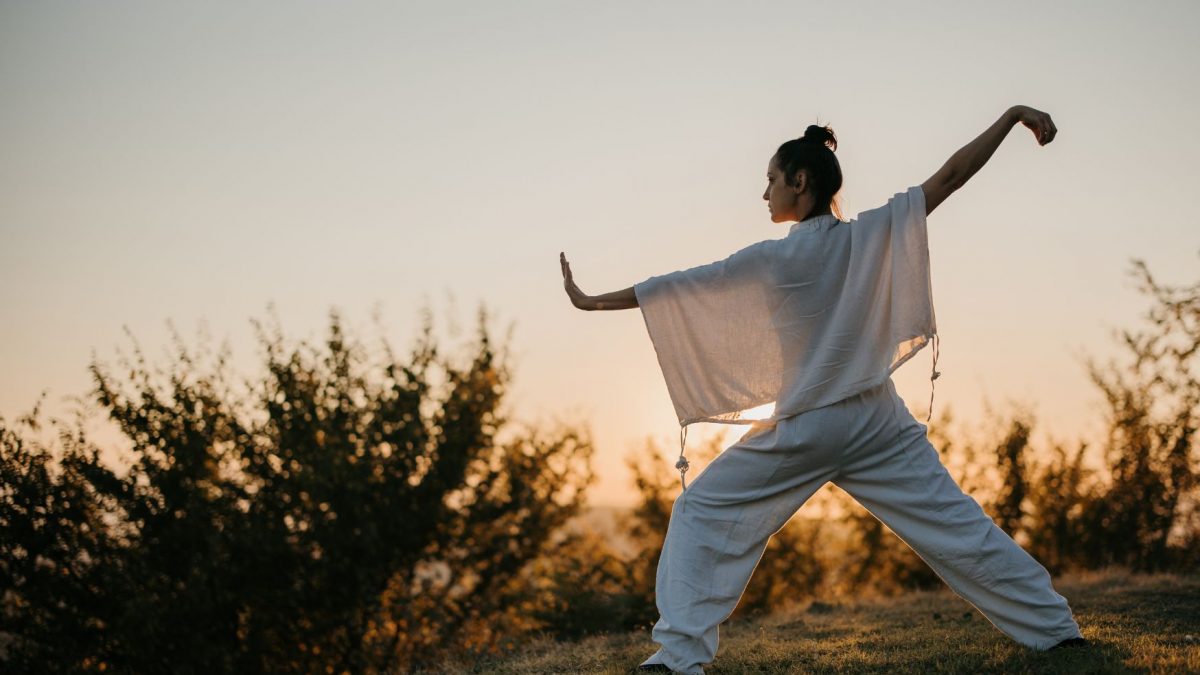 Woman how is doing tai chi