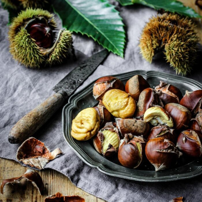 Chestnut on a plate