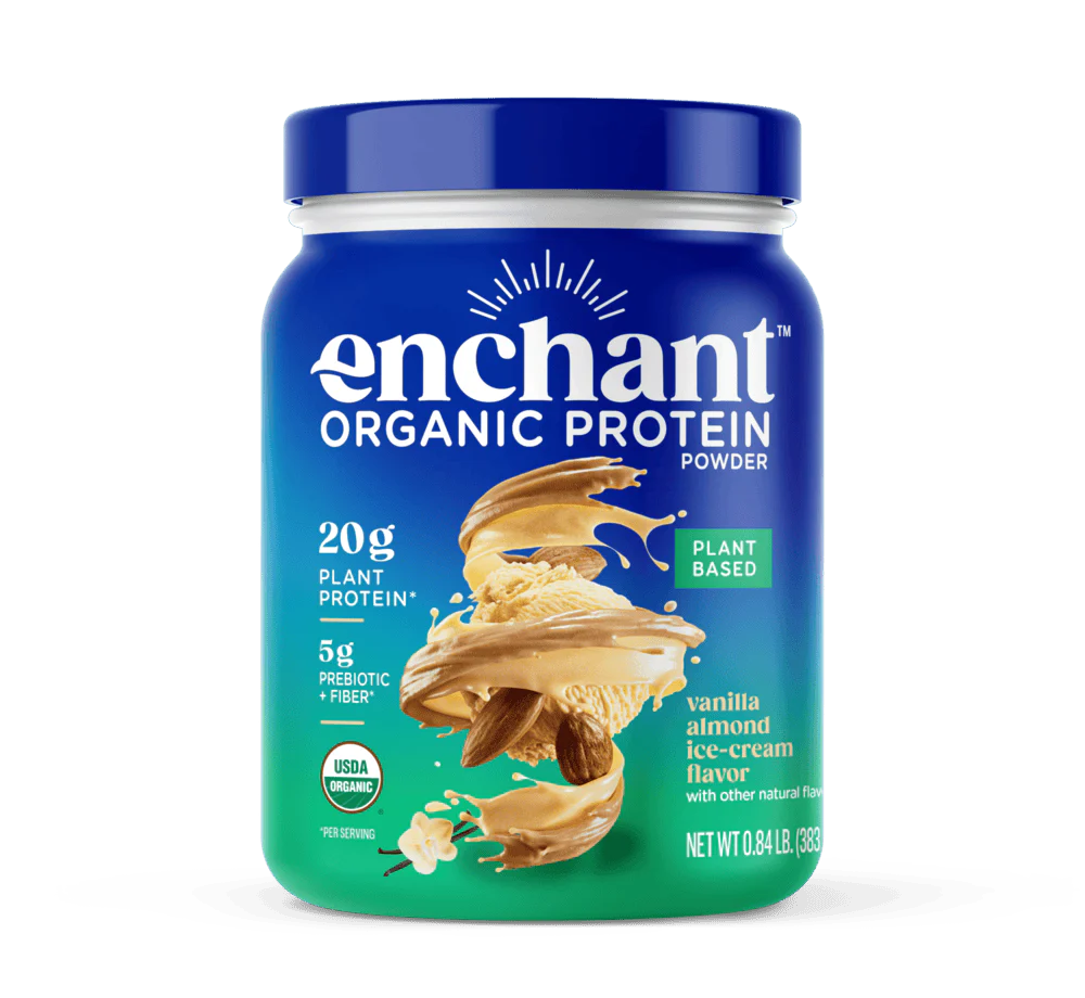 Vanilla Almond Organic Protein powder Dom Enchant brands
